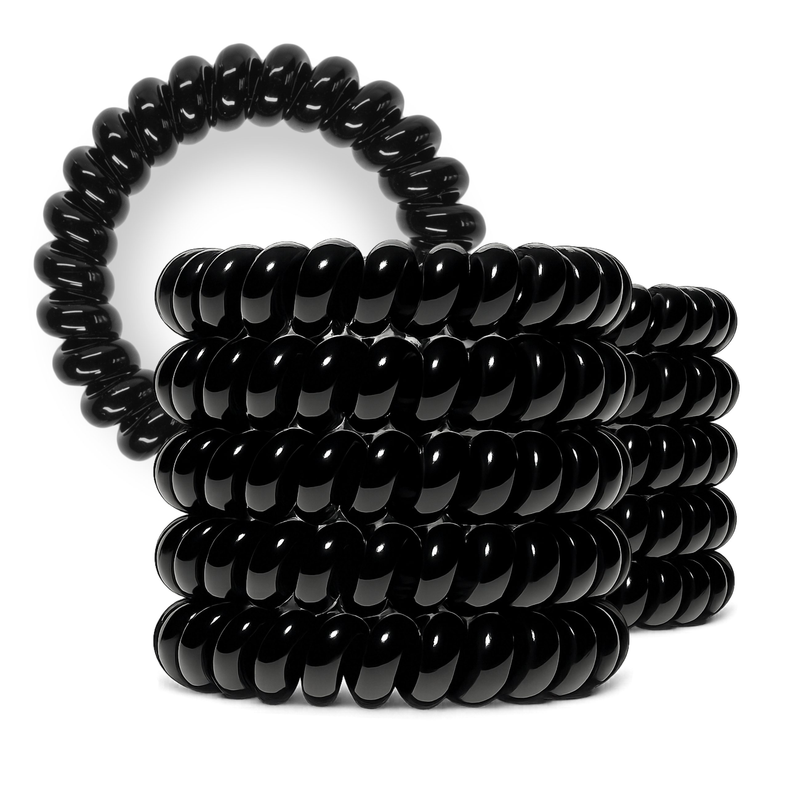 Spiral Haargummi Schwarz | 10er Pack - 5cm
