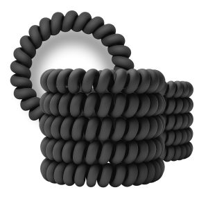 Spiral Haargummi Mattschwarz | 10er Pack - 5cm