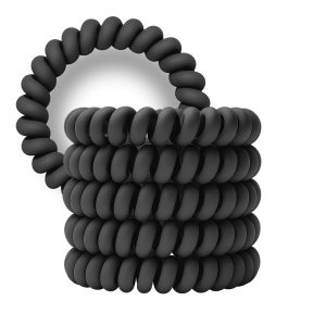 Spiral Haargummi Mattschwarz | 5er Pack - 5cm