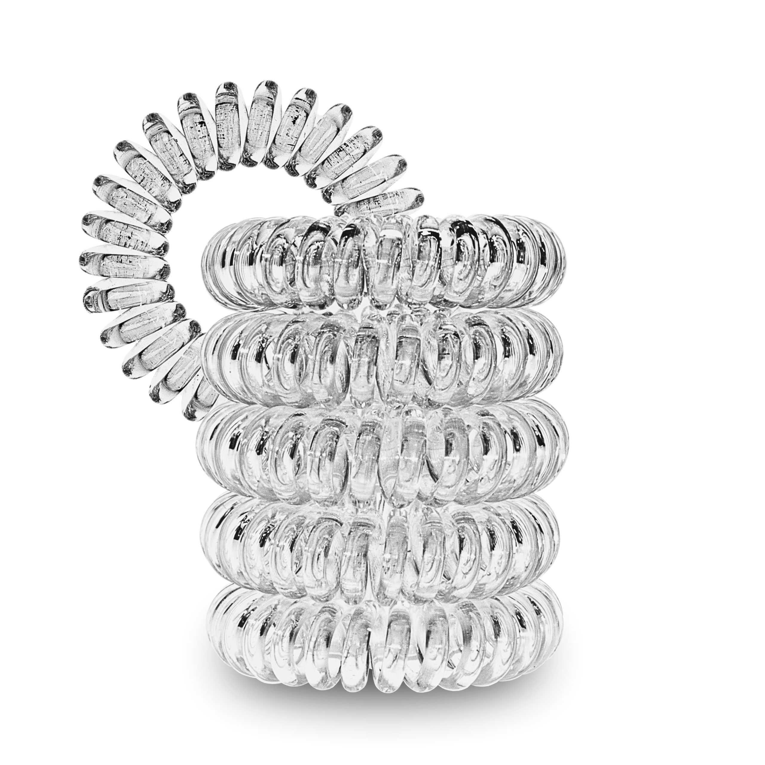 Spiral Haargummi Transparent | 5er Pack - 4cm