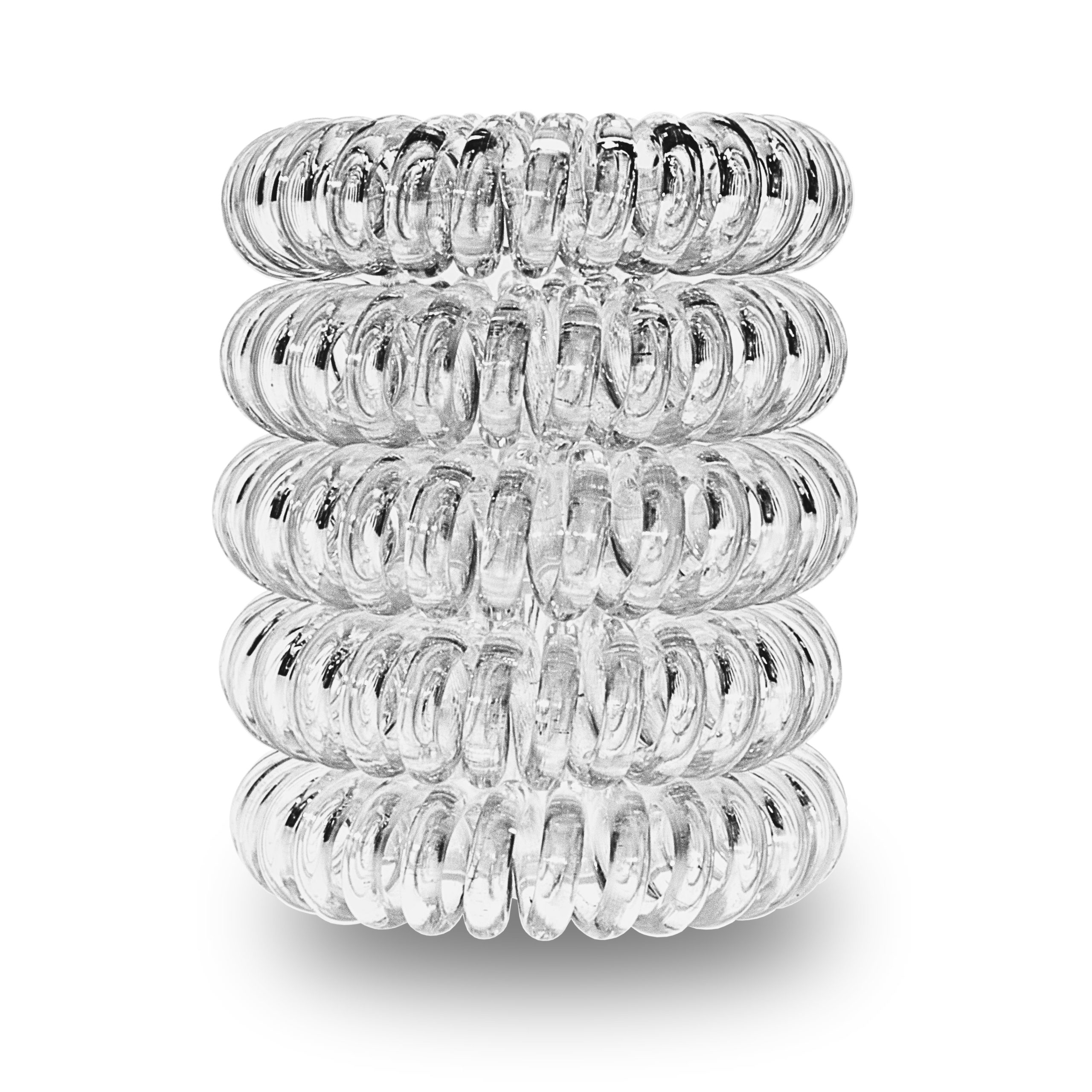 Spiral Haargummi Transparent | 5er Pack - 4cm – Bild 10