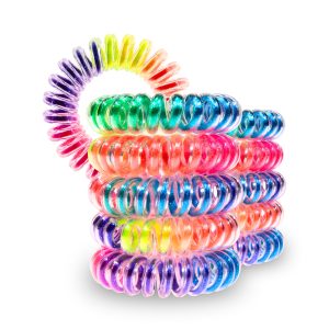 Spiral Haargummi Regenbogen | 10er Pack - 4cm