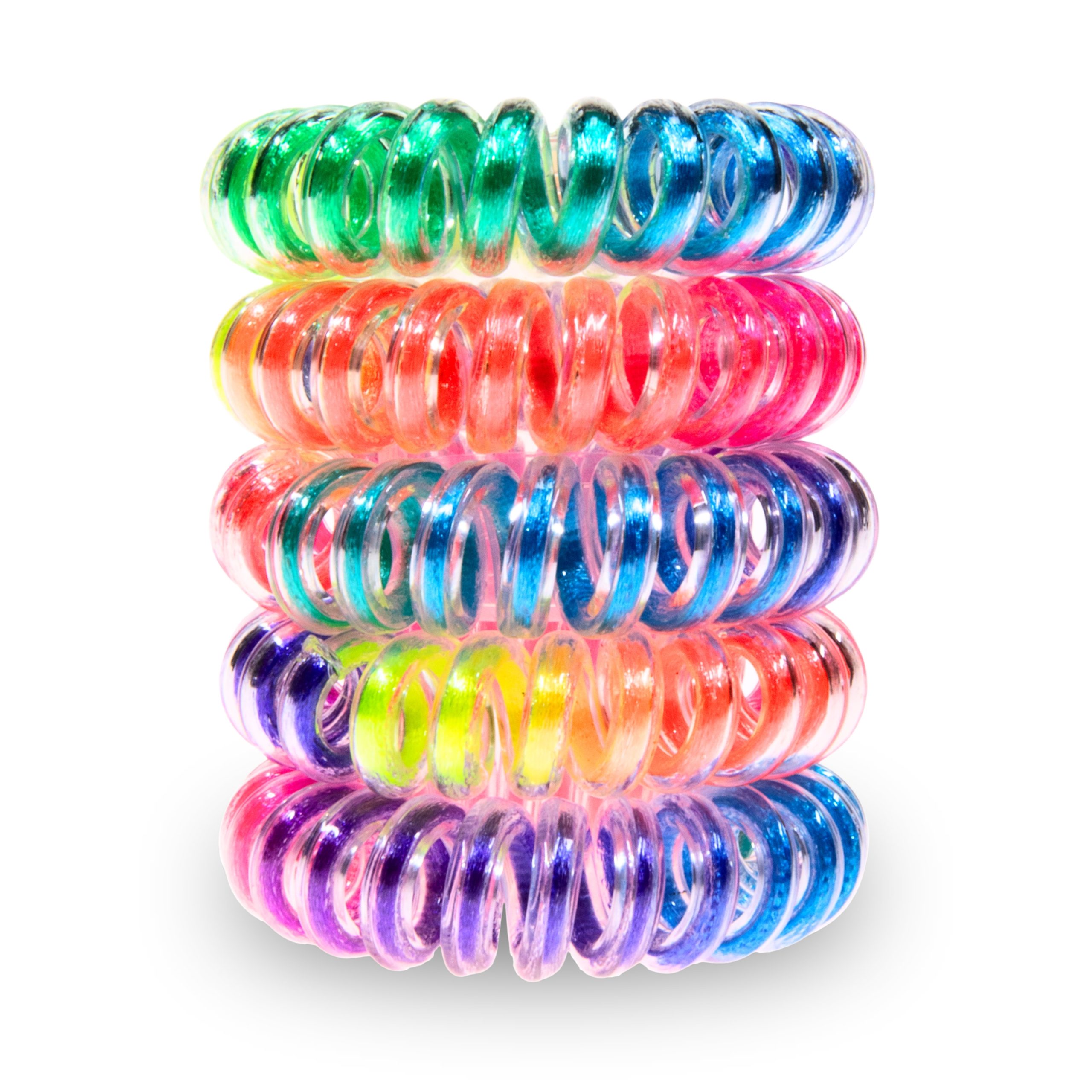 Spiral Haargummi Regenbogen | 5er Pack - 4cm – Bild 10