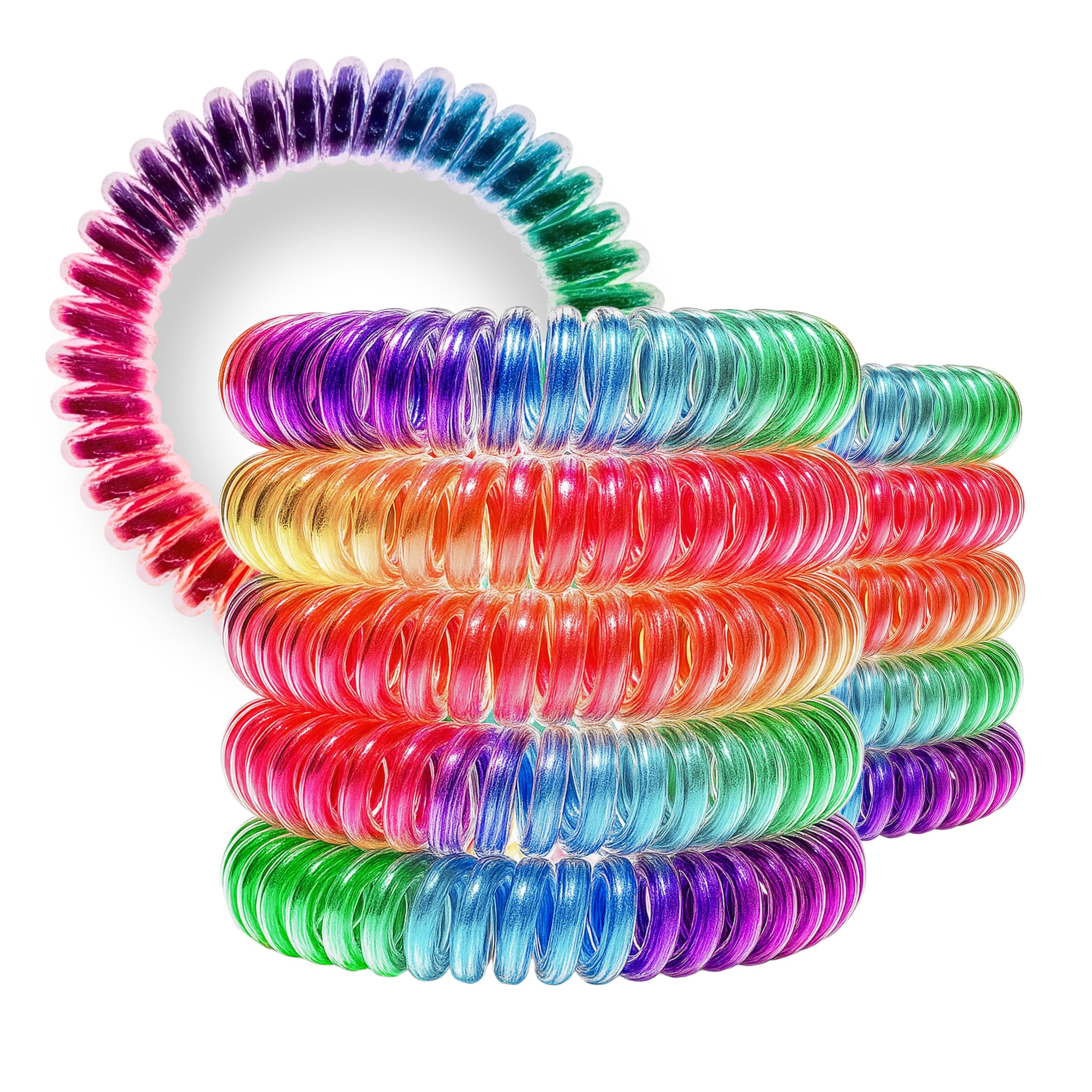 Spiral Haargummi Regenbogen | 10er Pack - 5cm