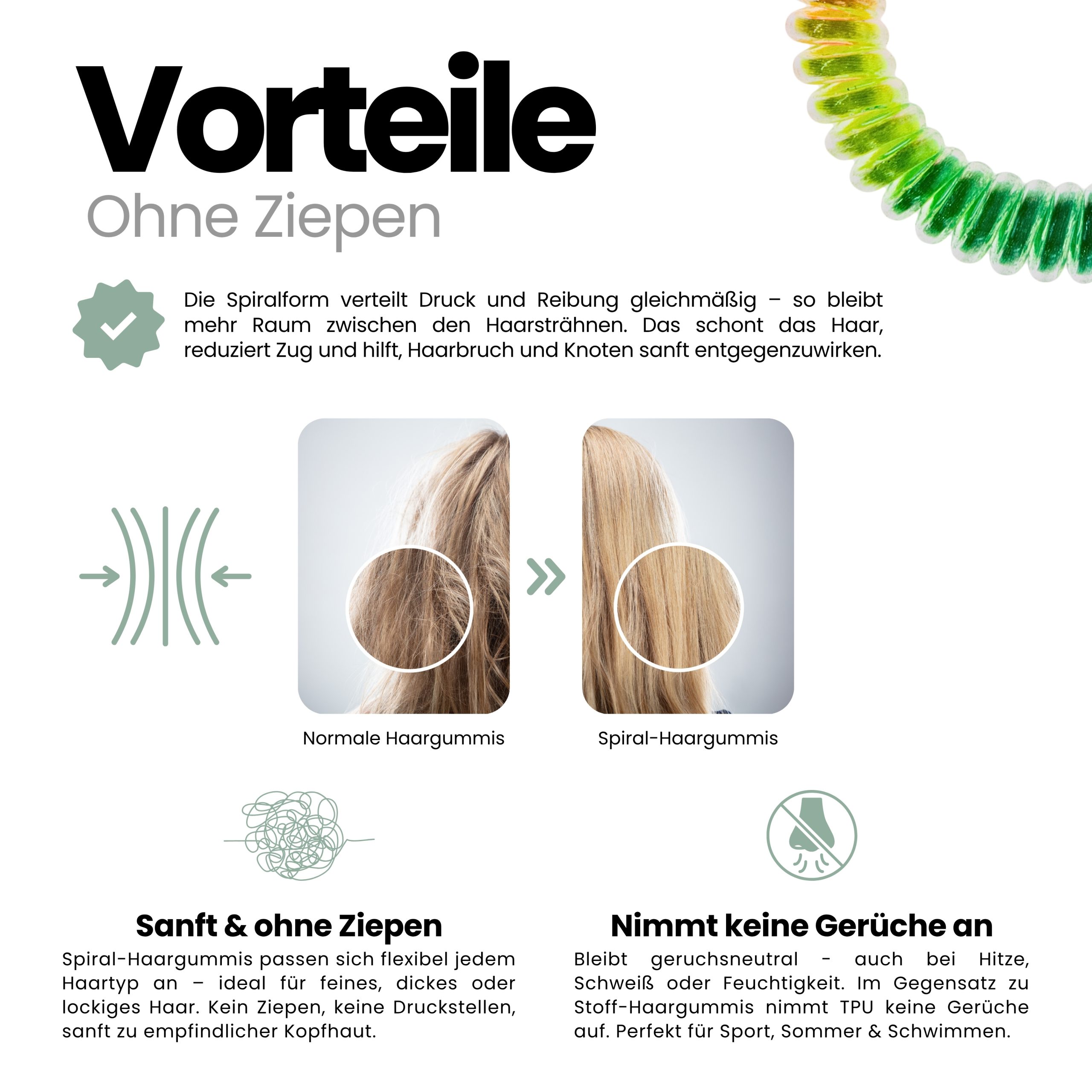 Spiral Haargummi Regenbogen | 10er Pack - 5cm – Bild 5