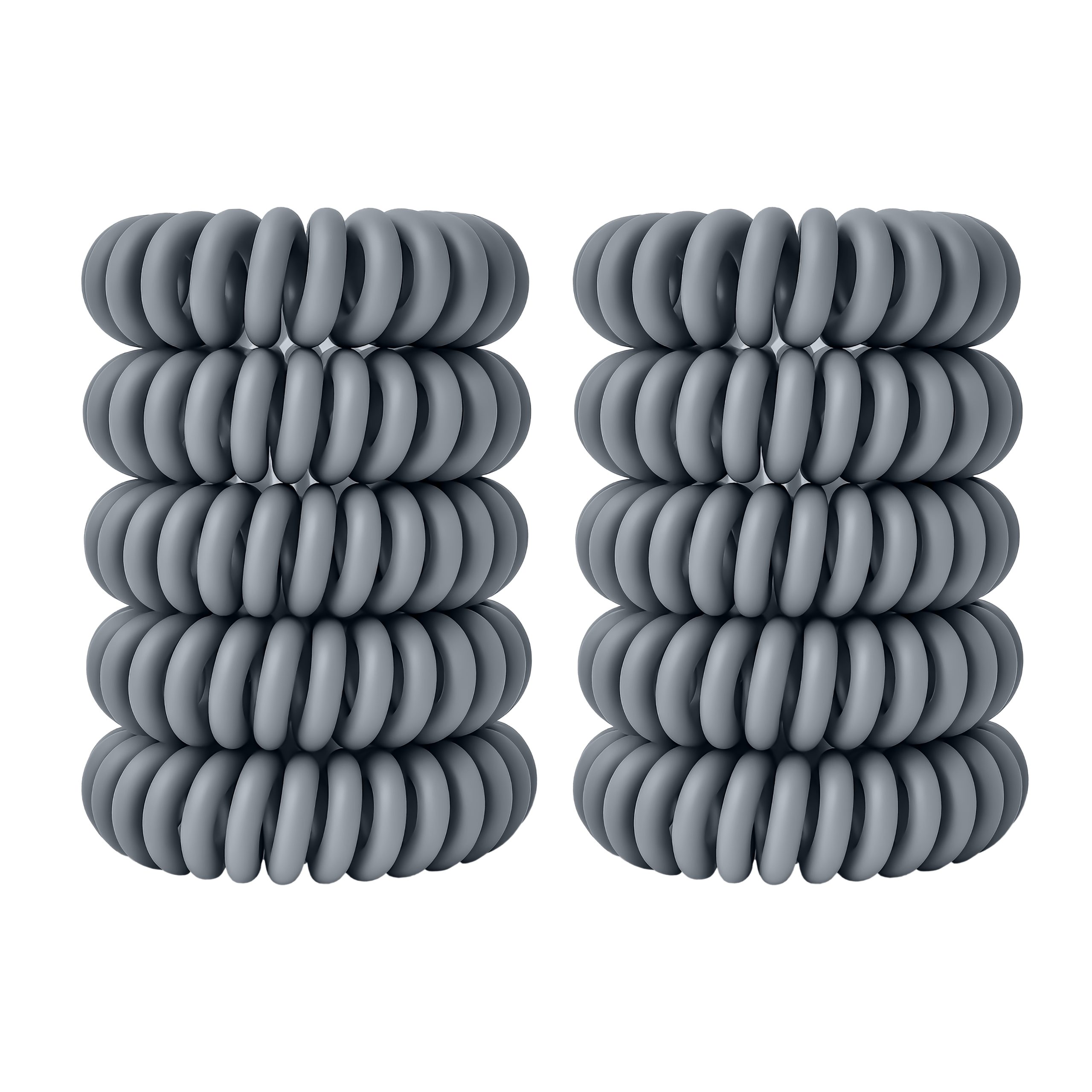 Spiral Haargummi Dunkelgrau | 10er Pack - 4cm – Bild 10