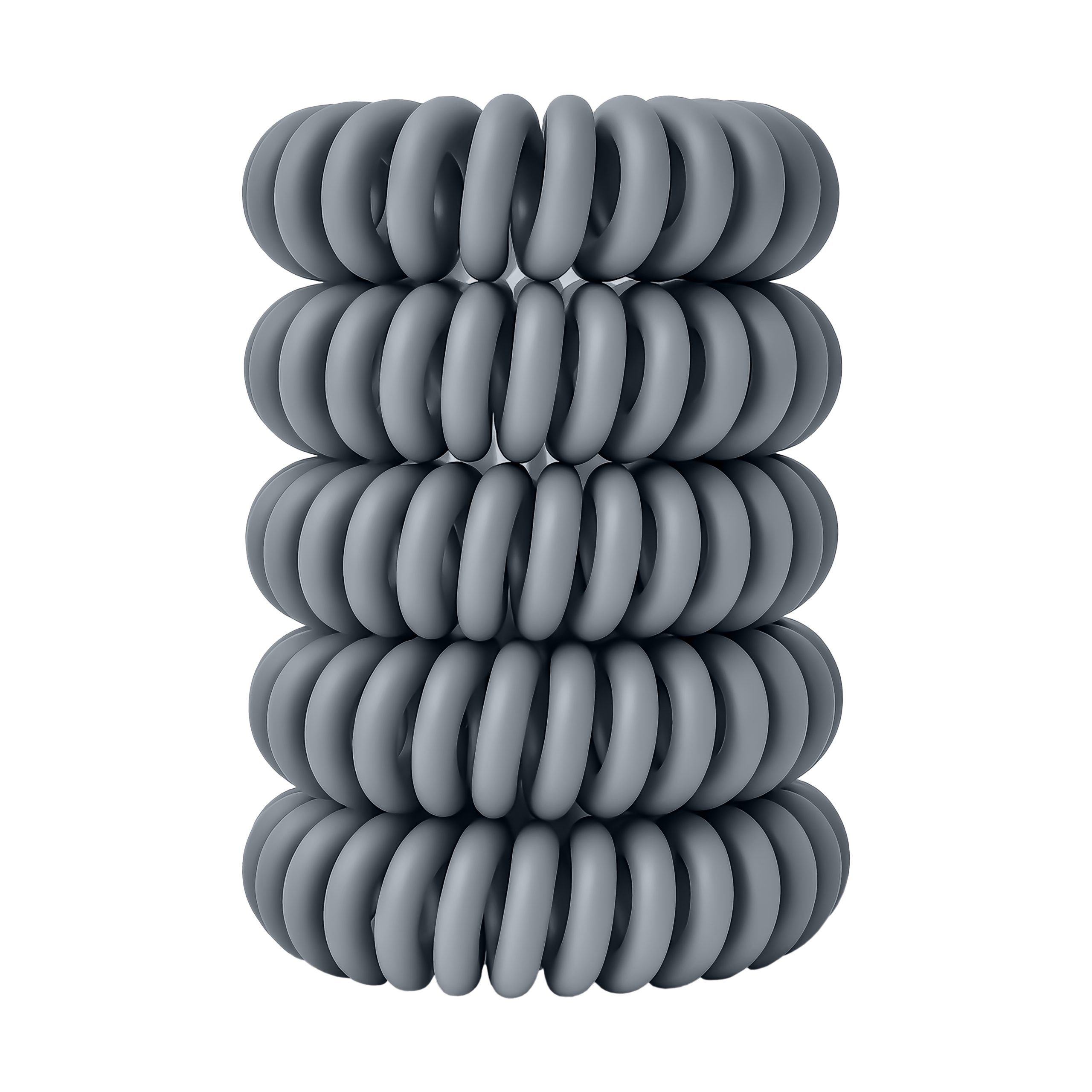 Spiral Haargummi Dunkelgrau | 5er Pack - 4cm – Bild 10