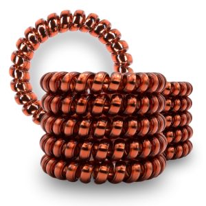 Spiral Haargummi Rot-Braun | 10er Pack - 5cm