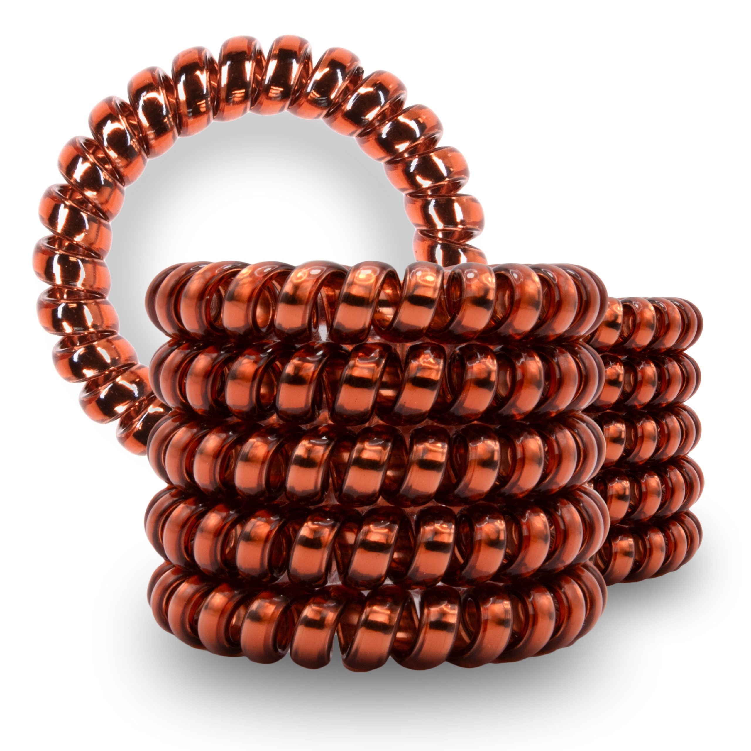 Spiral Haargummi Rot-Braun | 10er Pack - 5cm