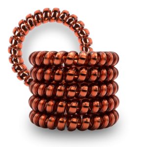 Spiral Haargummi Rot-Braun | 5er Pack - 5cm
