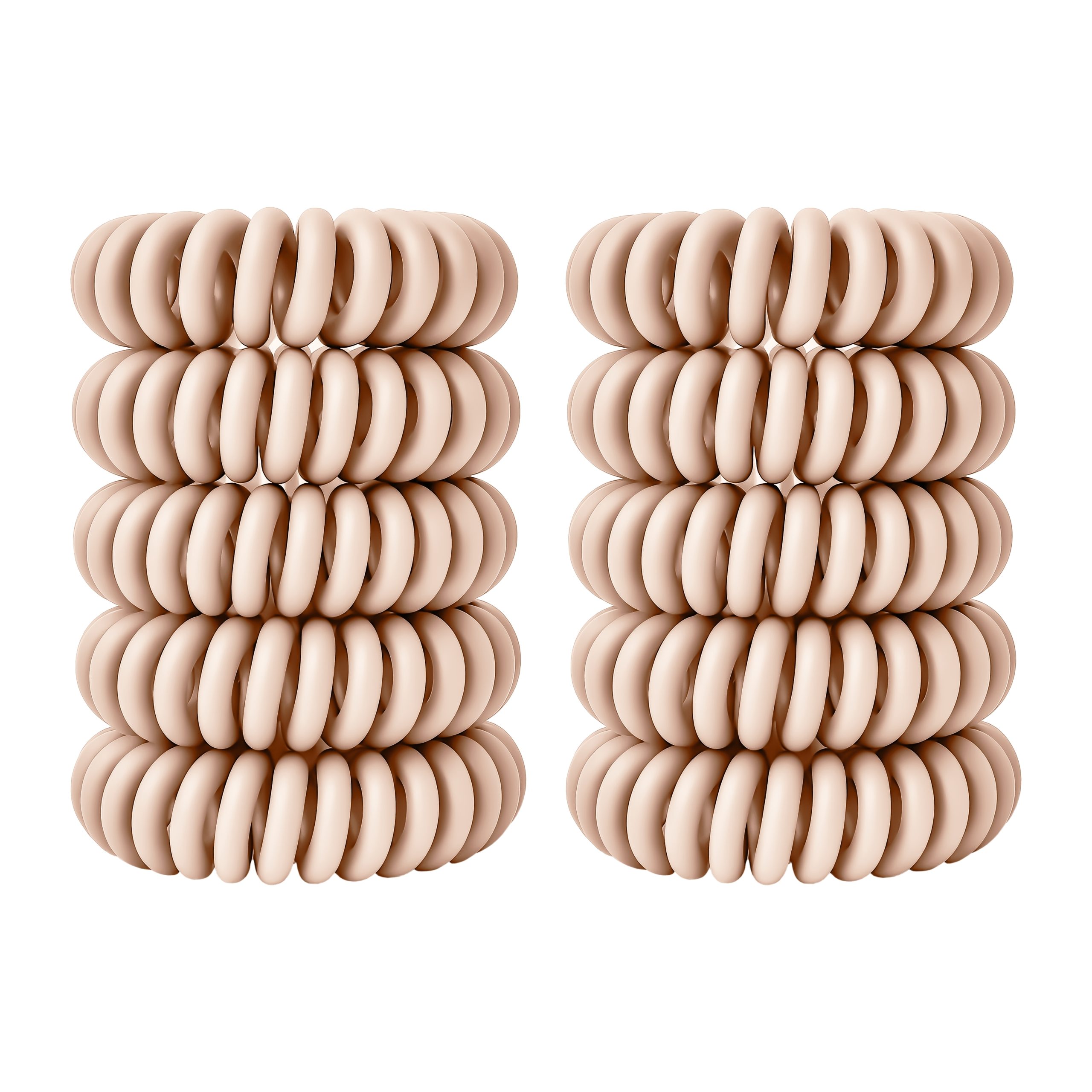 Spiral Haargummi Rosé Beige | 10er Pack - 4cm – Bild 10