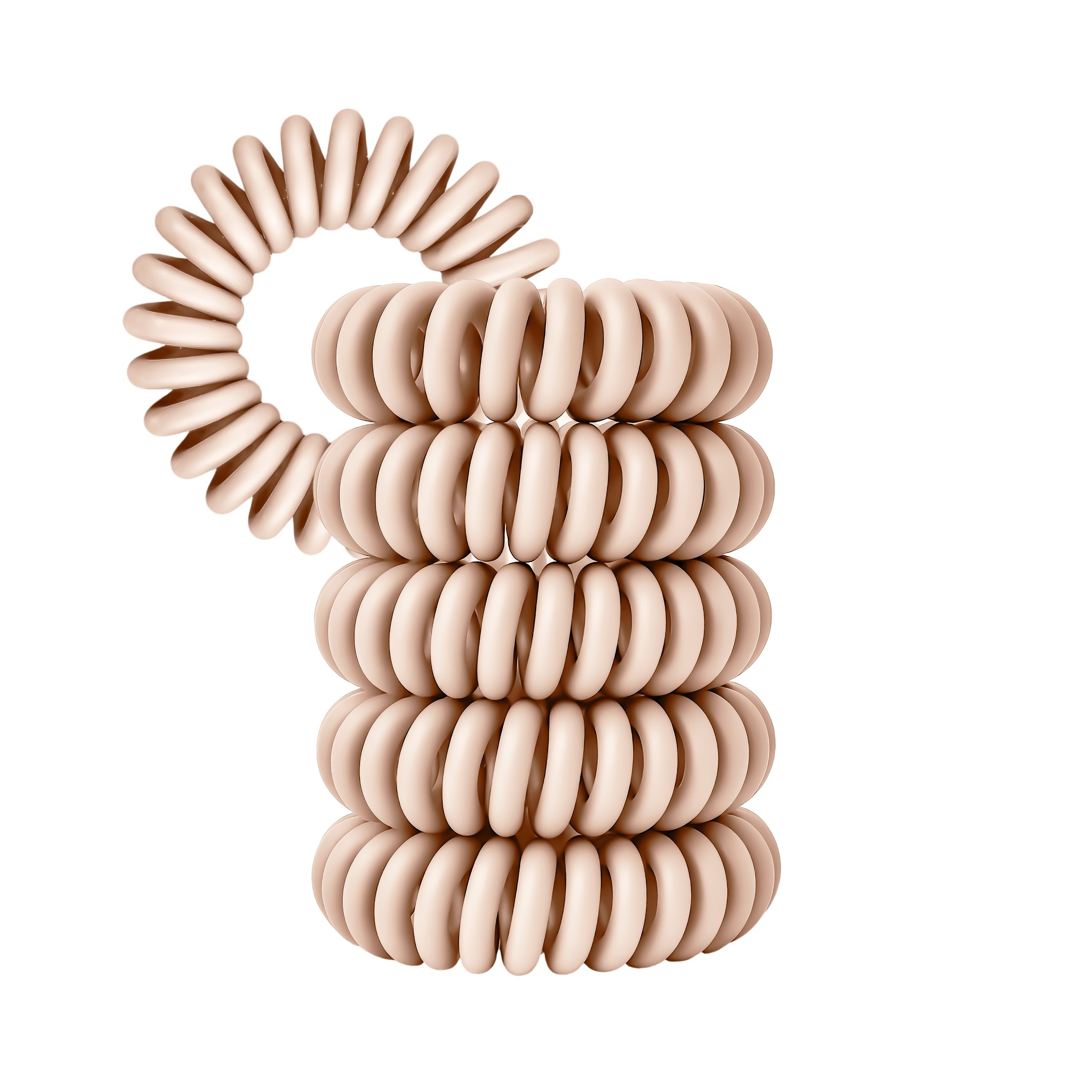 Spiral Haargummi Rosé Beige | 5er Pack - 4cm