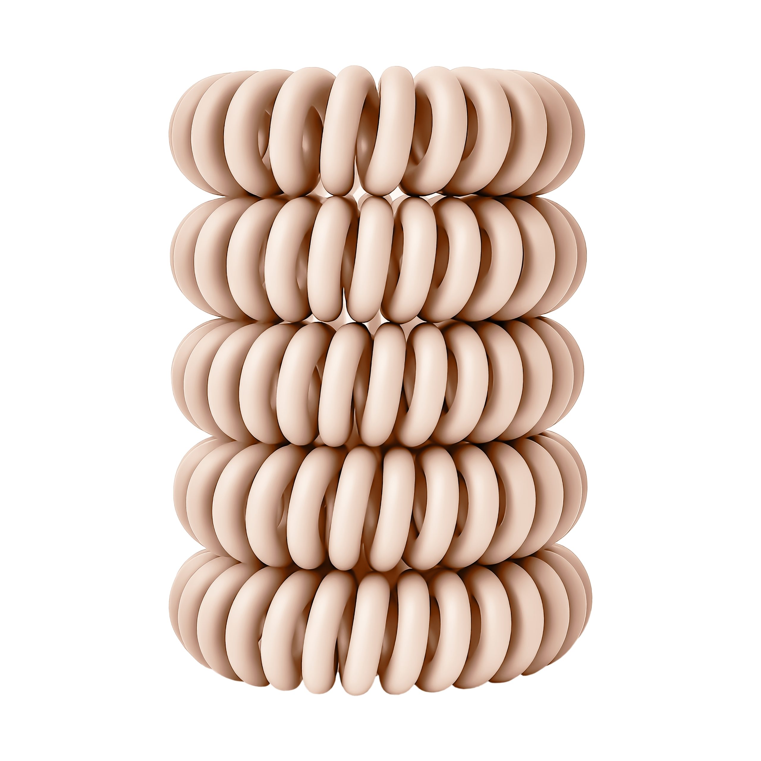 Spiral Haargummi Rosé Beige | 5er Pack - 4cm – Bild 10