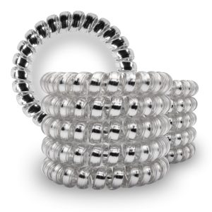 Spiral Haargummi Silber | 10er Pack - 5cm