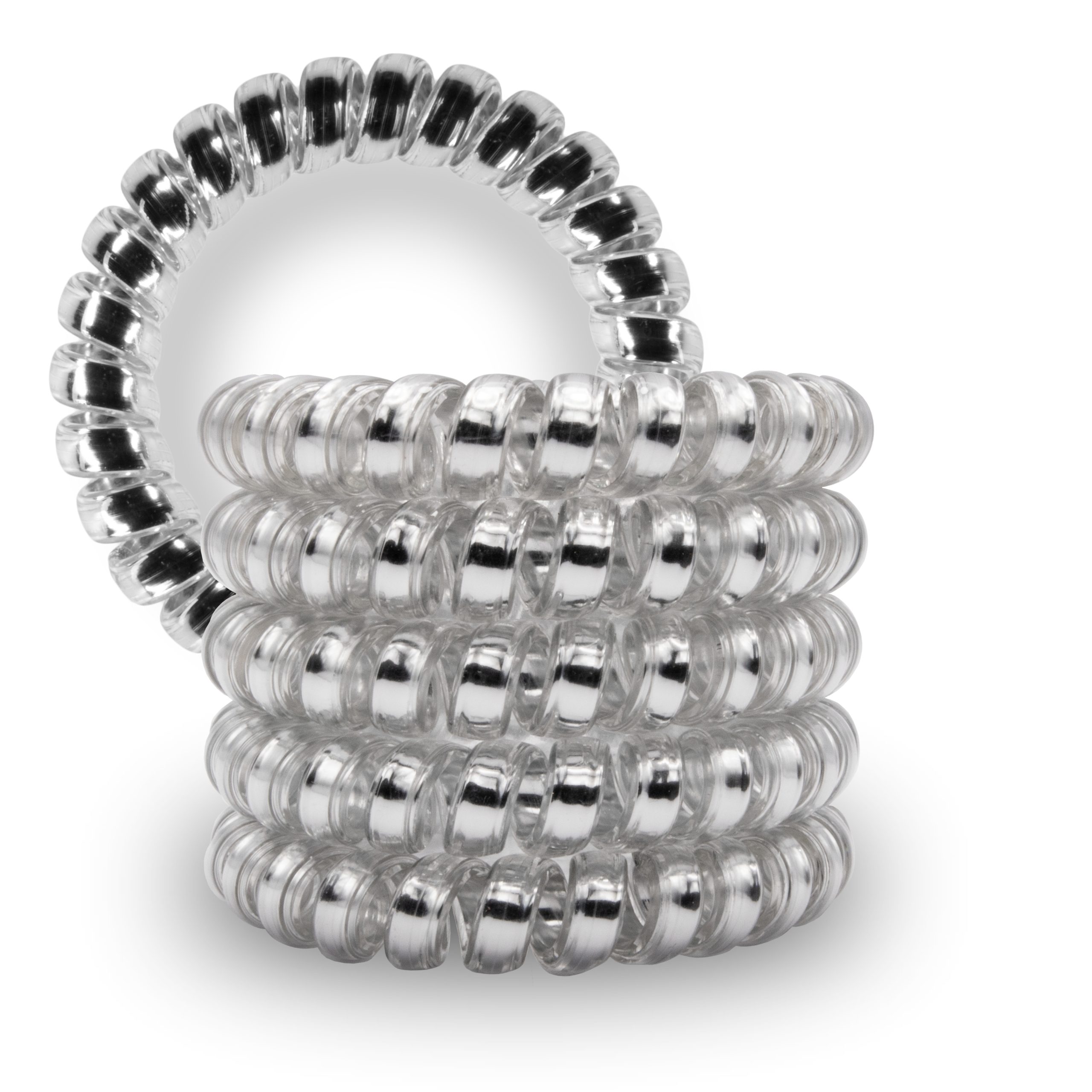 Spiral Haargummi Silber | 5er Pack - 5cm