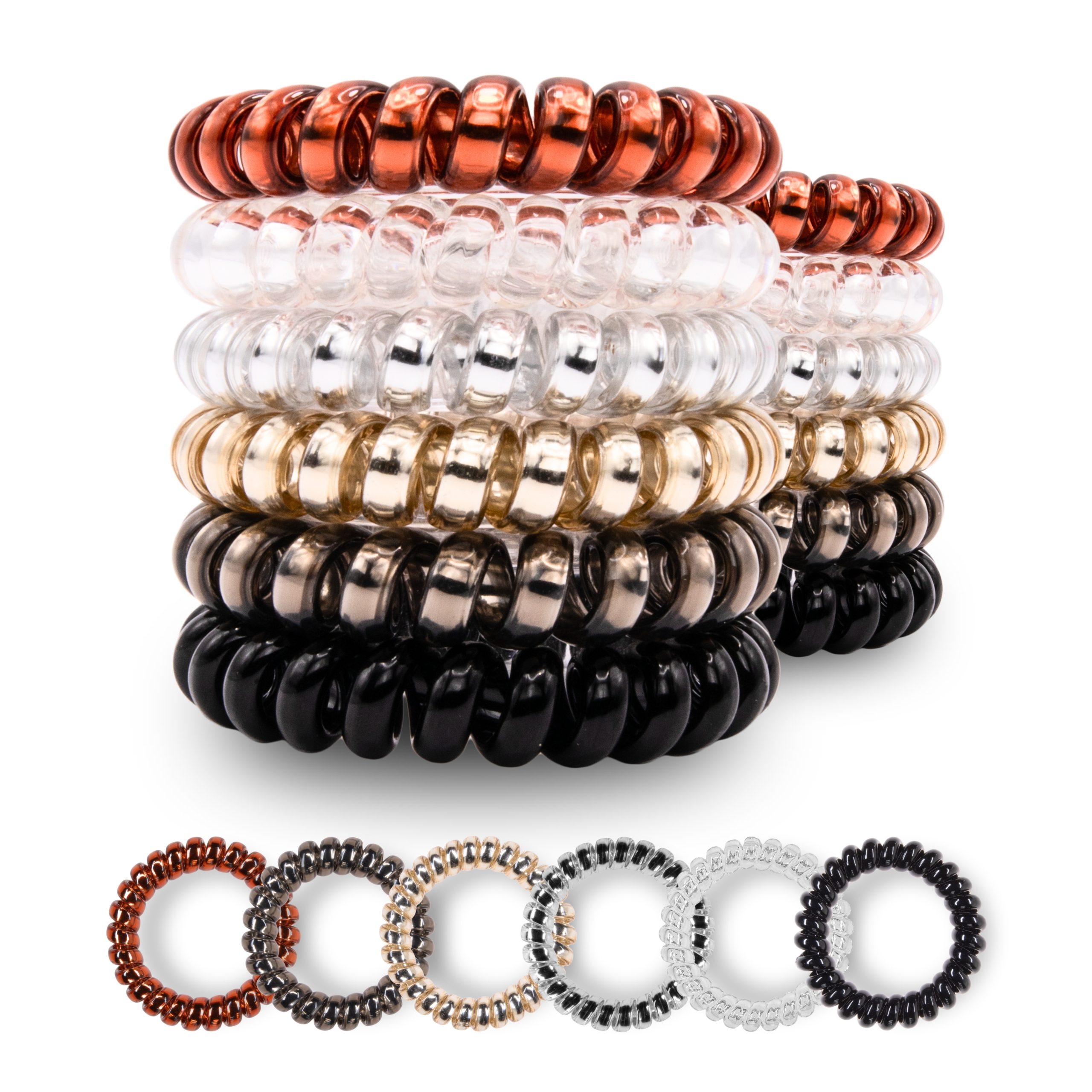 Spiral Haargummi 6 Farben | 12er Pack - 5cm