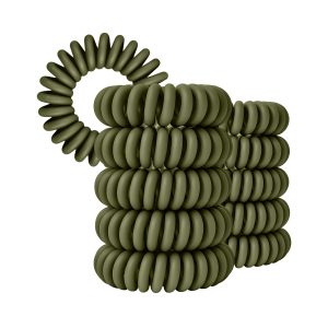 Spiral Haargummi Olivgrün | 10er Pack - 4cm
