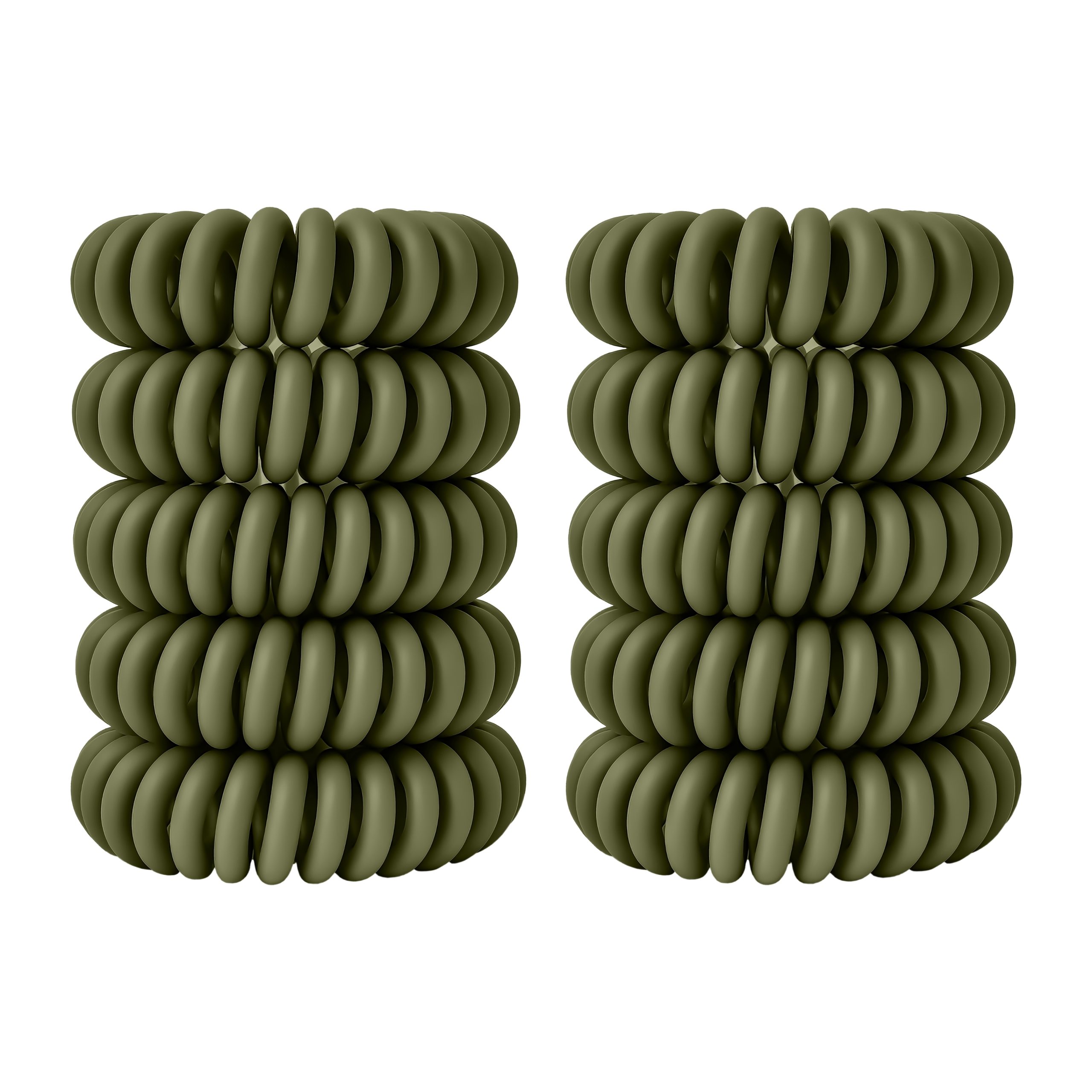 Spiral Haargummi Olivgrün | 10er Pack - 4cm – Bild 10