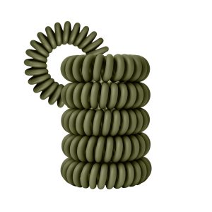 Spiral Haargummi Olivgrün | 5er Pack - 4cm
