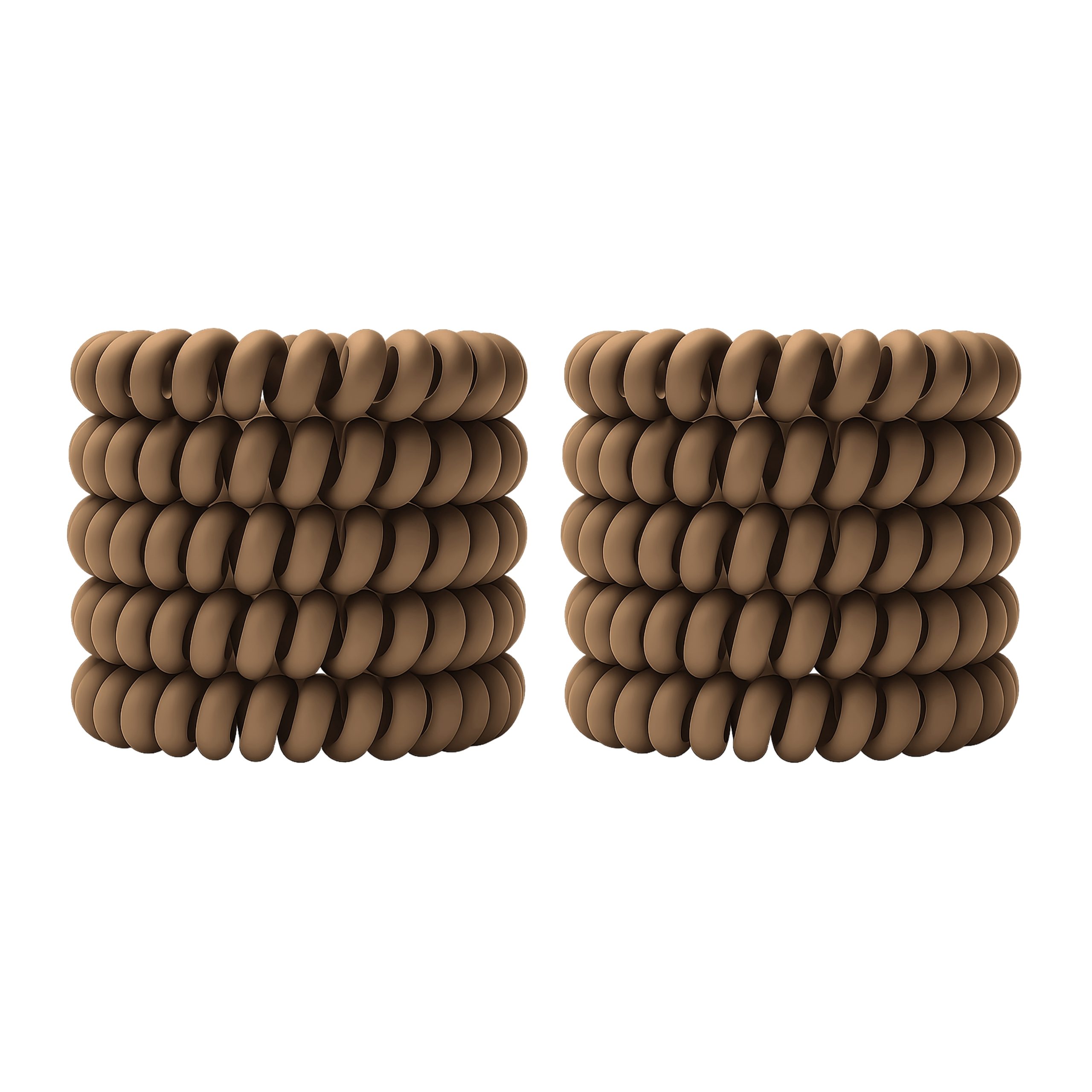 Spiral Haargummi Mokka | 10er Pack - 5cm – Bild 10
