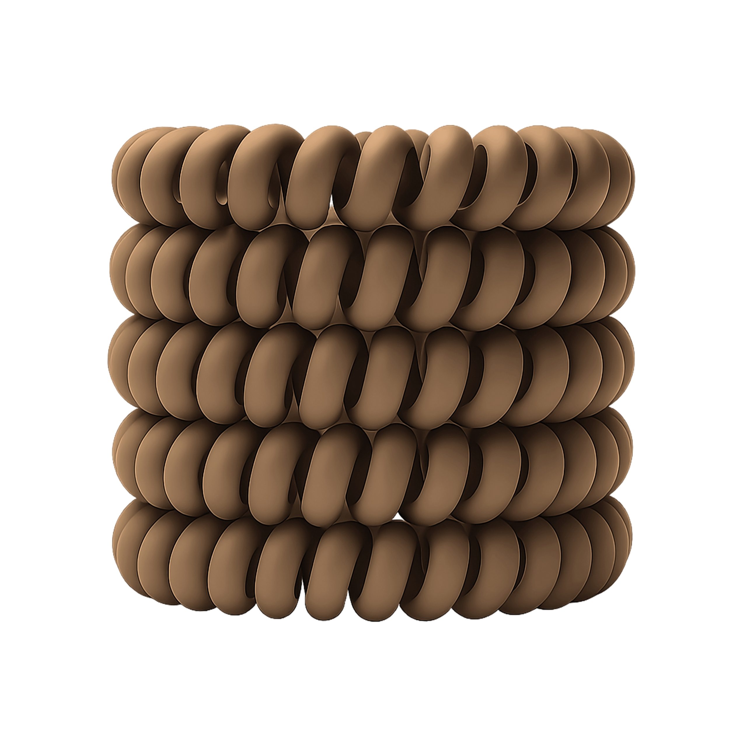 Spiral Haargummi Mokka | 5er Pack - 5cm – Bild 10