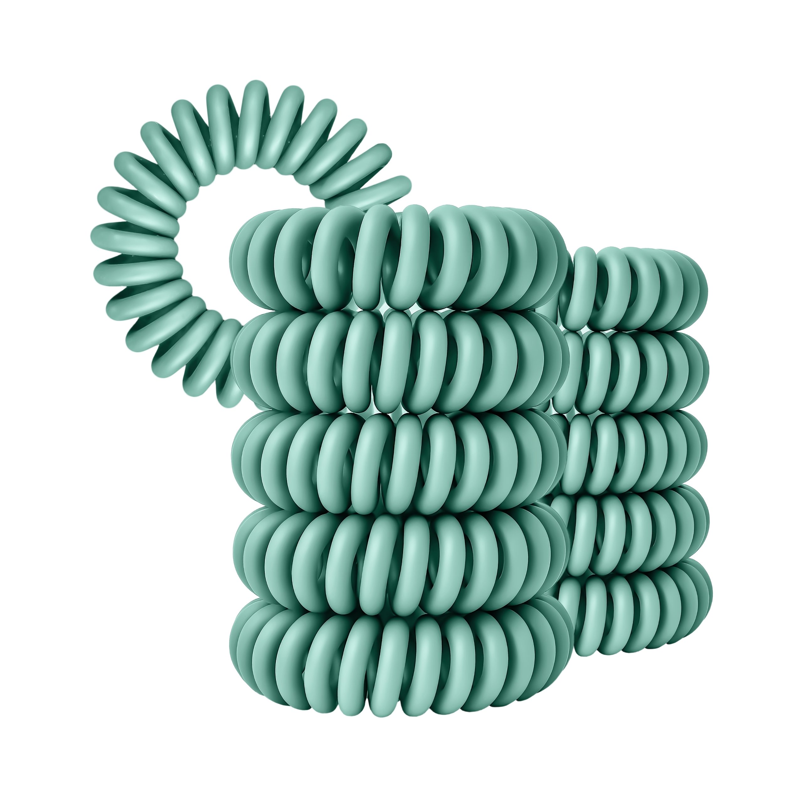 Spiral Haargummi Pastell Petrol | 10er Pack - 4cm