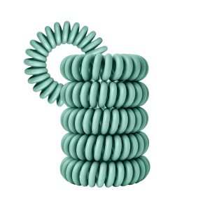 Spiral Haargummi Pastell Petrol | 5er Pack - 4cm