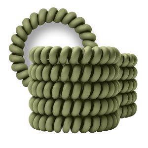 Spiral Haargummi Olivgrün | 10er Pack - 5cm