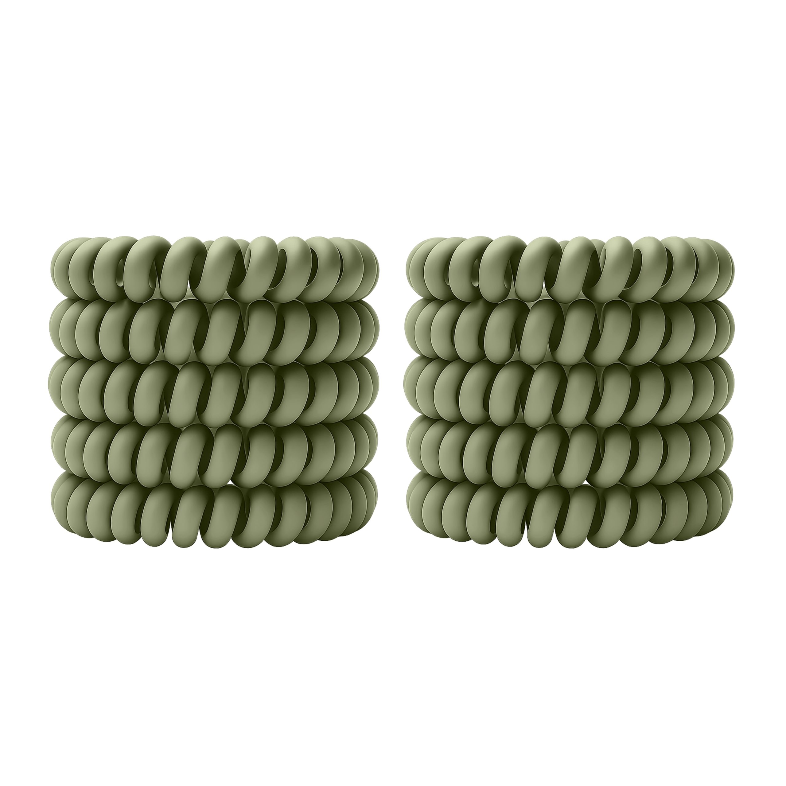 Spiral Haargummi Olivgrün | 10er Pack - 5cm – Bild 10