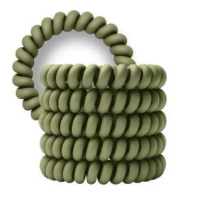 Spiral Haargummi Olivgrün | 5er Pack - 5cm