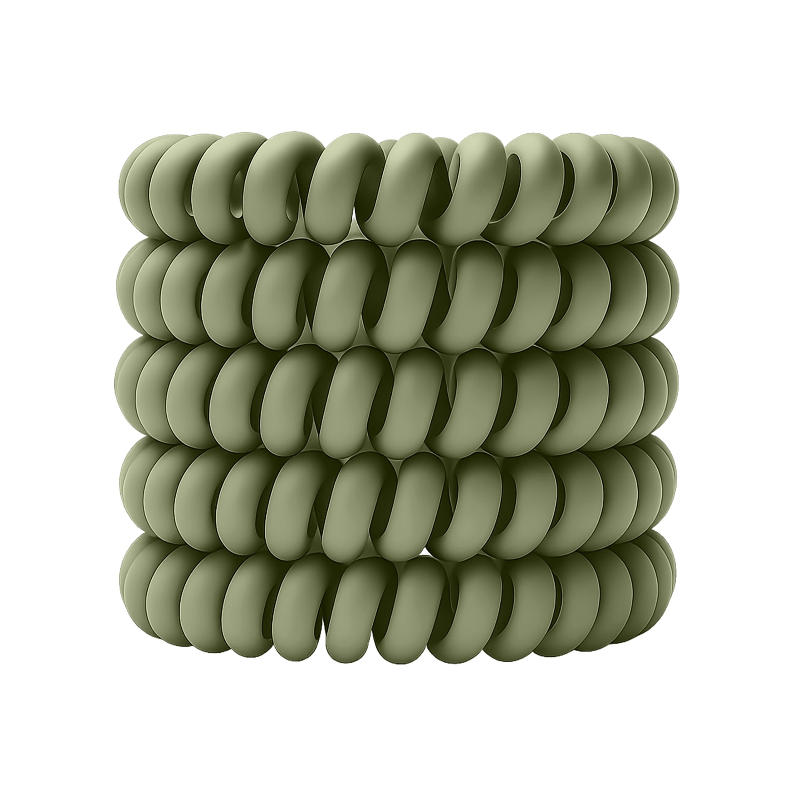 Spiral Haargummi Olivgrün | 5er Pack - 5cm – Bild 10