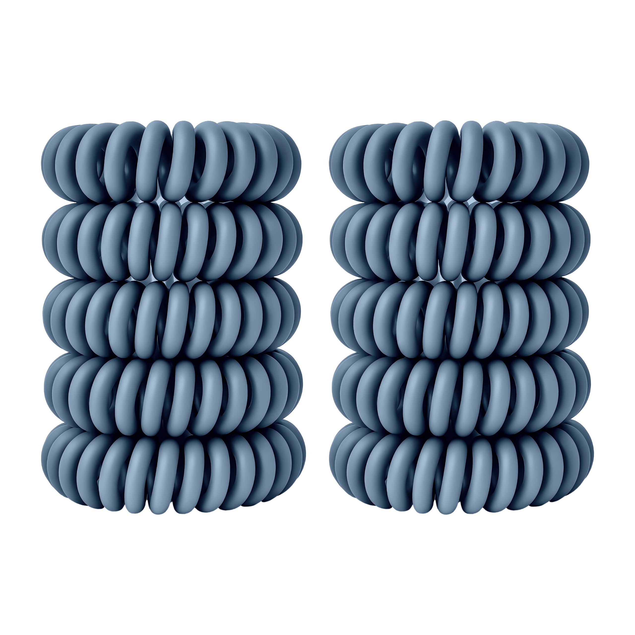 Spiral Haargummi Rauchblau | 10er Pack - 4cm – Bild 10
