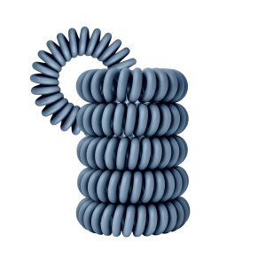 Spiral Haargummi Rauchblau | 5er Pack - 4cm