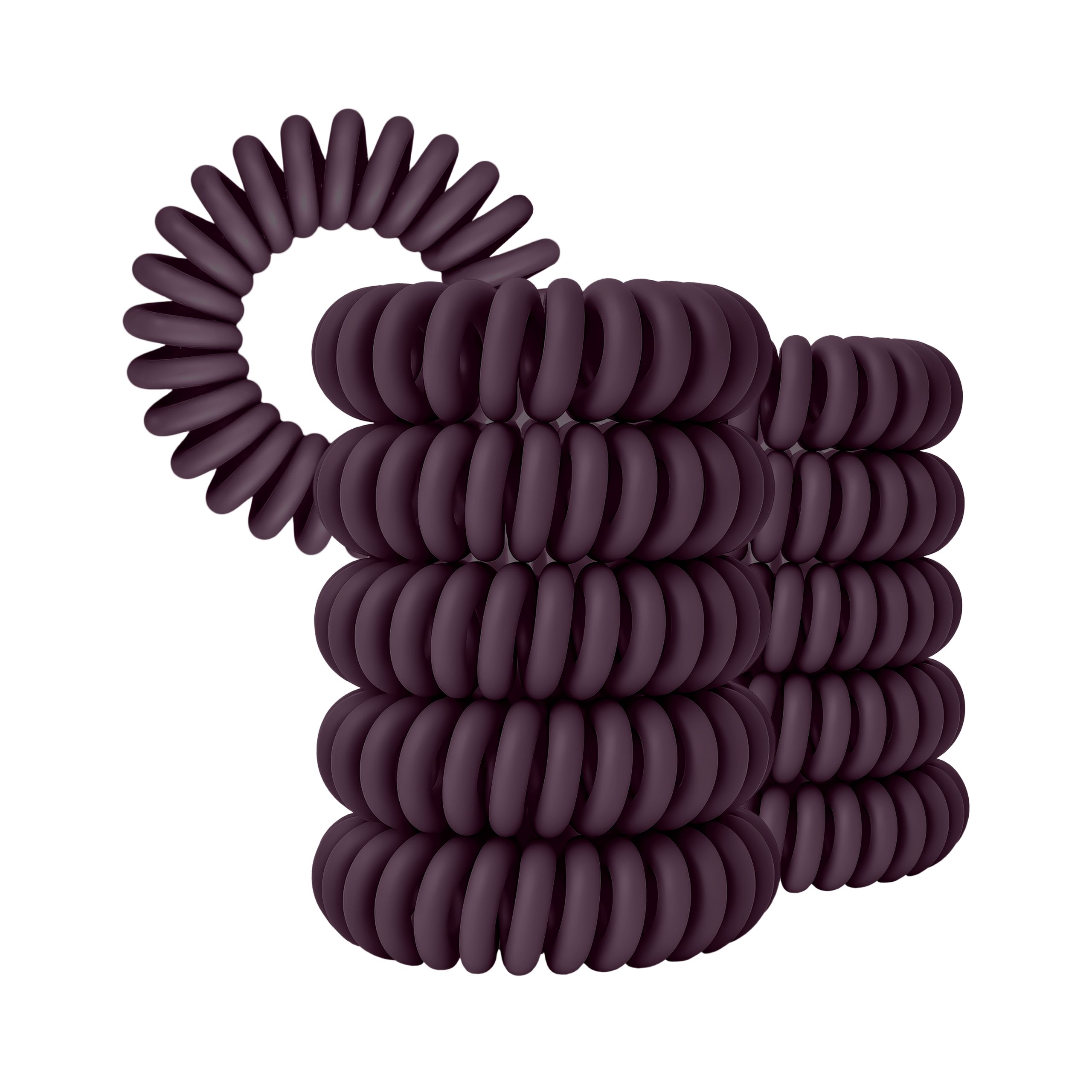 Spiral Haargummi Aubergine | 10er Pack - 4cm