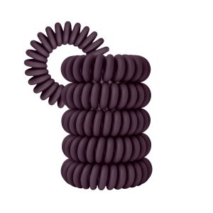 Spiral Haargummi Aubergine | 5er Pack - 4cm