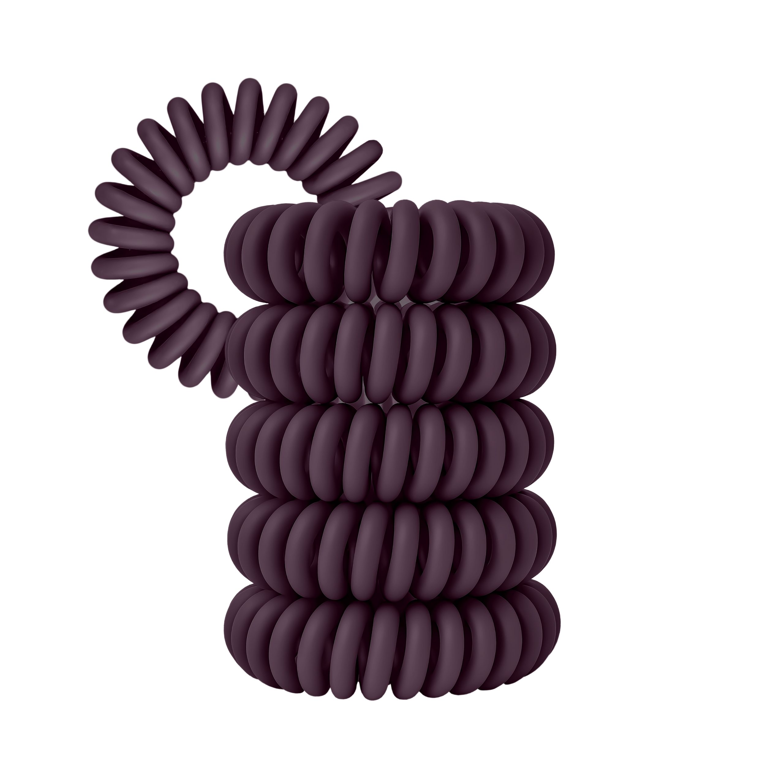 Spiral Haargummi Aubergine | 5er Pack - 4cm