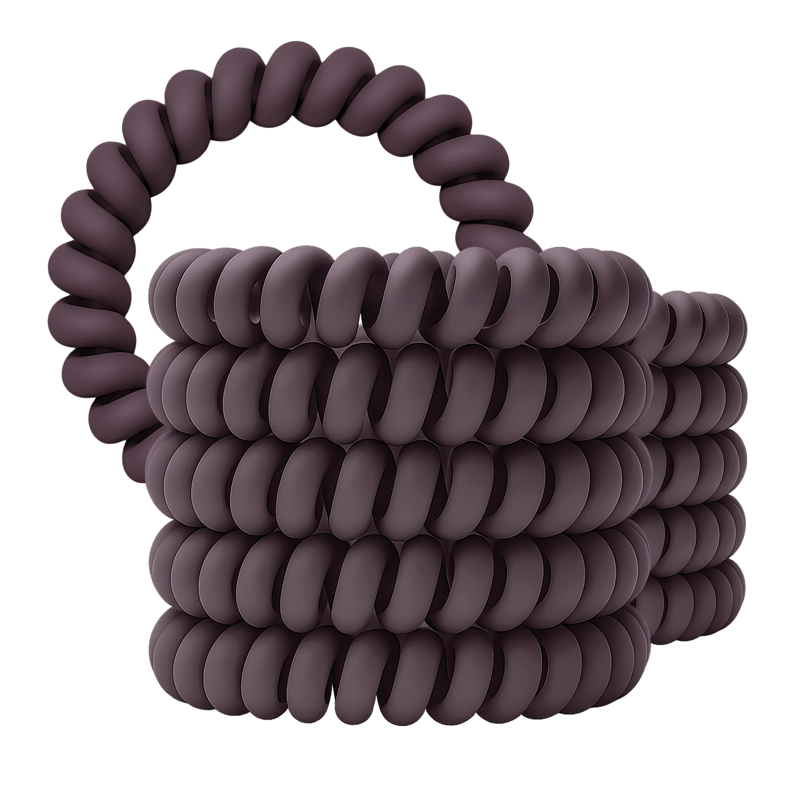 Spiral Haargummi Aubergine | 10er Pack - 5cm