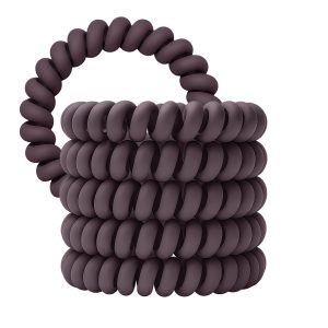 Spiral Haargummi Aubergine | 5er Pack - 5cm