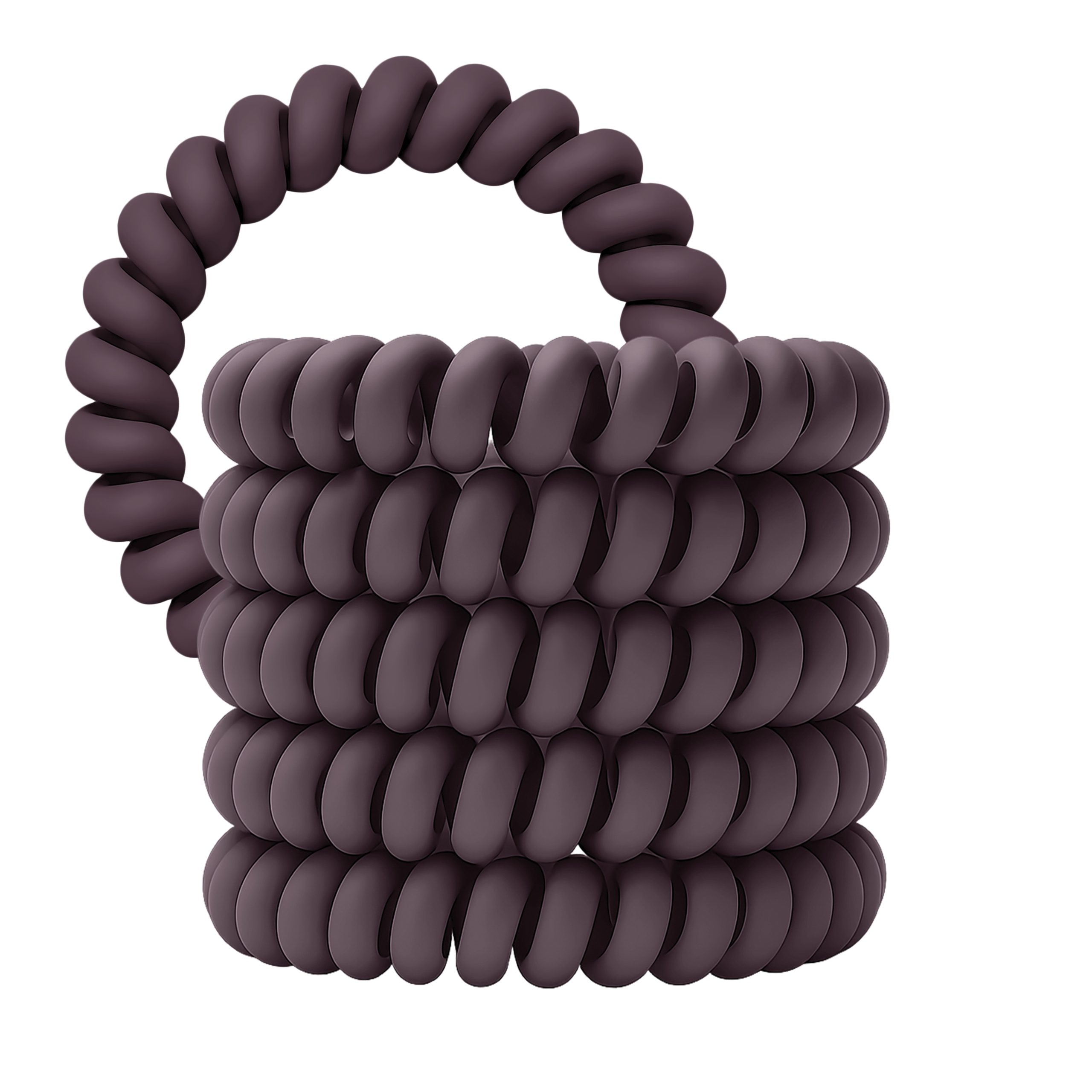 Spiral Haargummi Aubergine | 5er Pack - 5cm