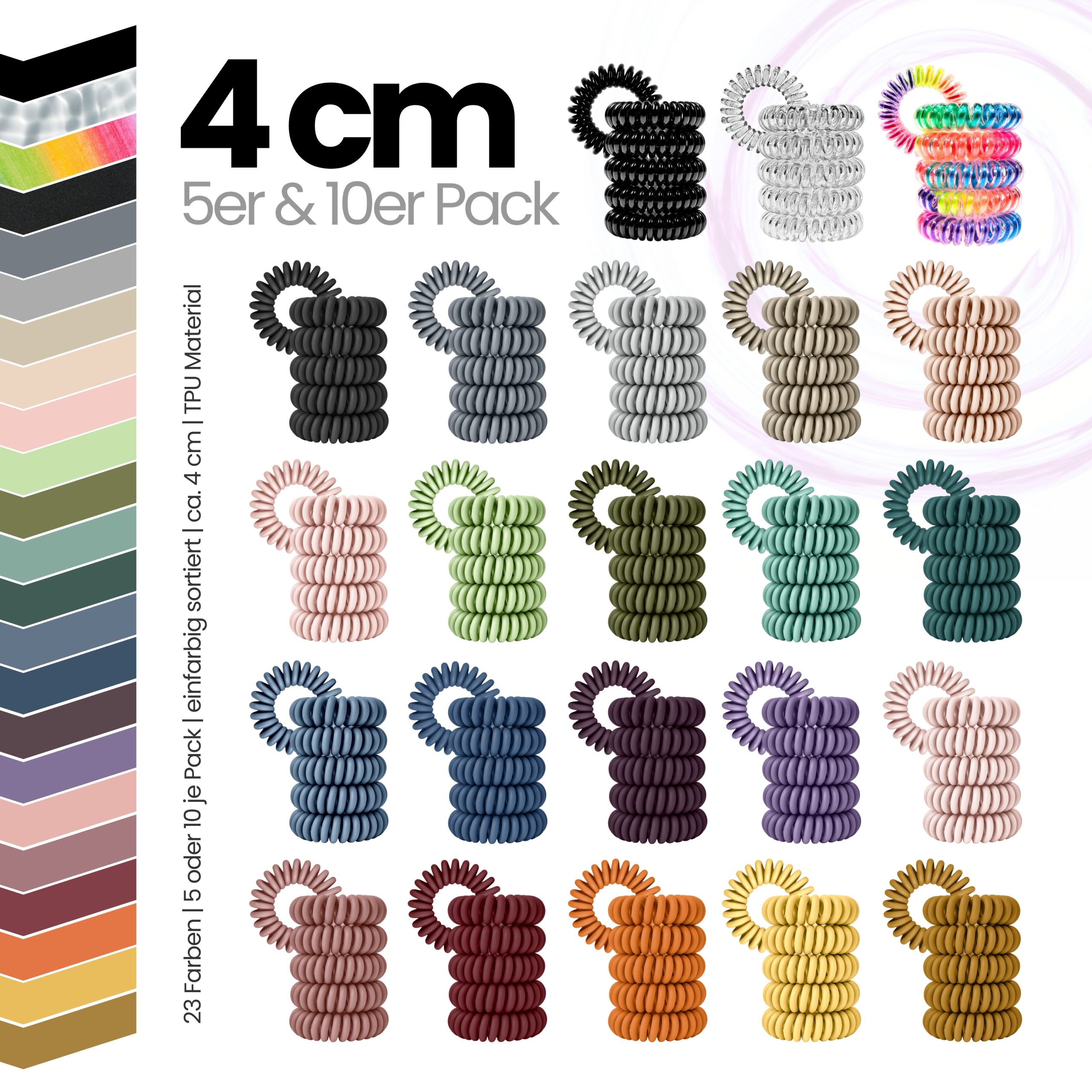 Spiral Haargummi Dusty Pink | 10er Pack - 5cm – Bild 9