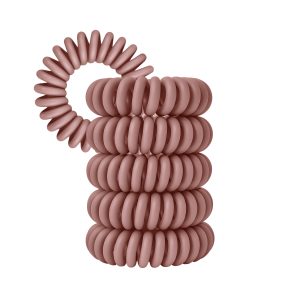 Spiral Haargummi Rosenholz | 5er Pack - 4cm