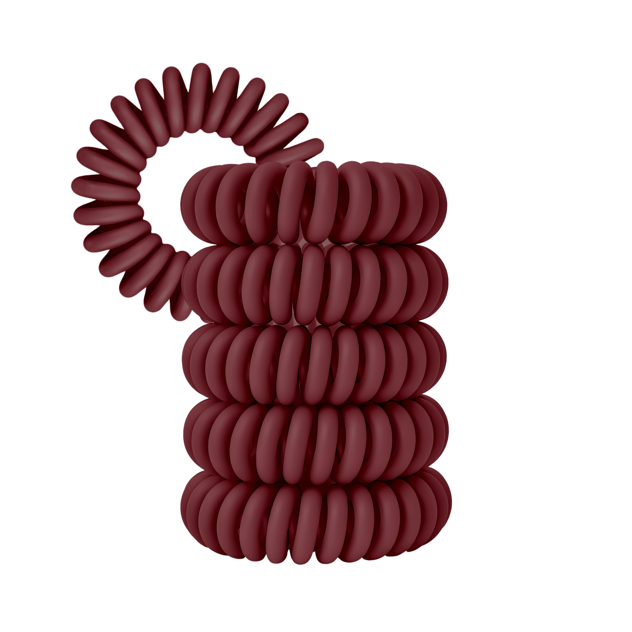 Spiral Haargummi Bordeaux | 5er Pack - 4cm