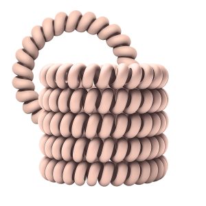 Spiral Haargummi Rosé Beige | 5er Pack - 5cm