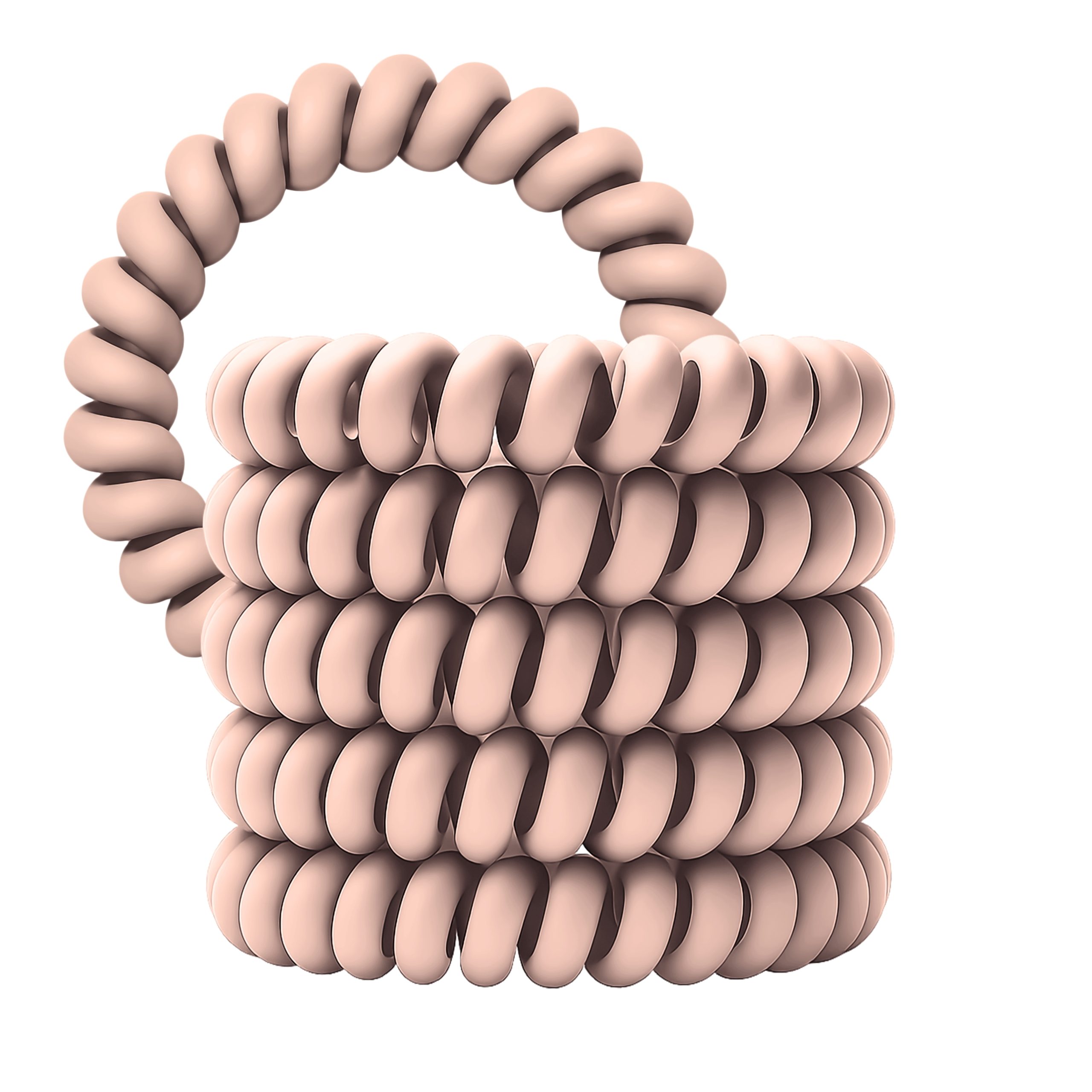 Spiral Haargummi Rosé Beige | 5er Pack - 5cm
